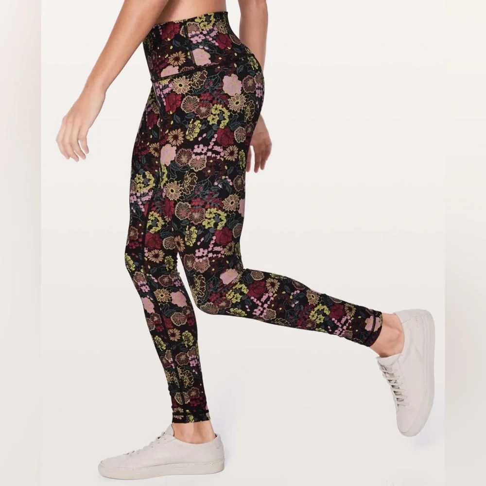 Lululemon Wunder Under Hi-Rise Tight 28" Fluorolace Multi Floral Print Size 8 - Picture 1 of 8
